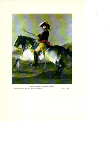 LAMINA V38901: Retrato ecuestre del general Palafox por Goya