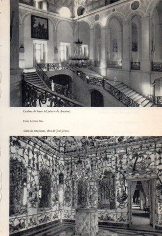 LAMINA V38895: Escalera de Honor y Salon de porcelanas del palacio de Aranjuez