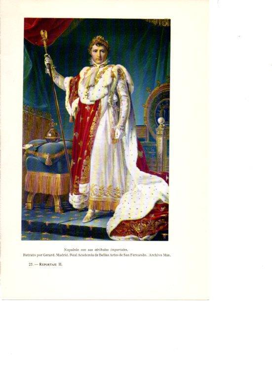 LAMINA V38902: Napoleon con sus atributos imperiales por Gerard