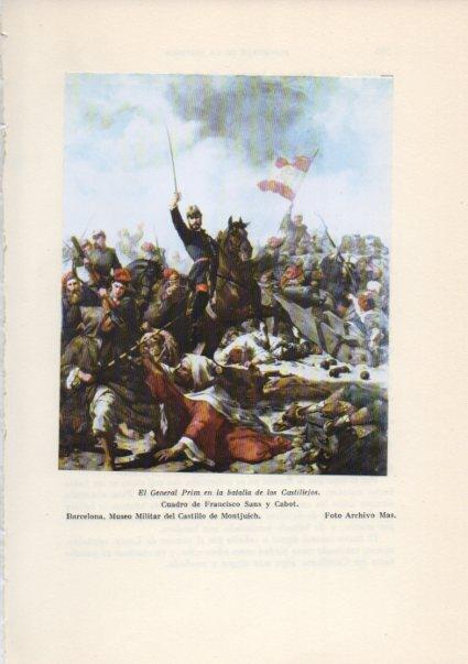 LAMINA V38922: El general Prim en la batalla de los Castillejos por Francisco Sans y Cabot