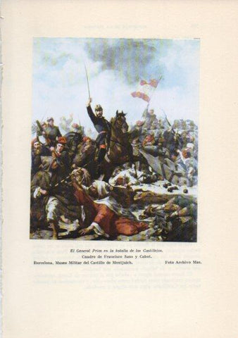 LAMINA V38922: El general Prim en la batalla de los Castillejos por Francisco Sans y Cabot
