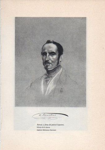 LAMINA V38918: Retrato y firma del general Espartero