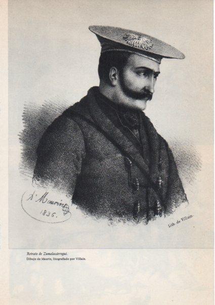 LAMINA V38917: Retrato de Zumalacarregui por Maurin