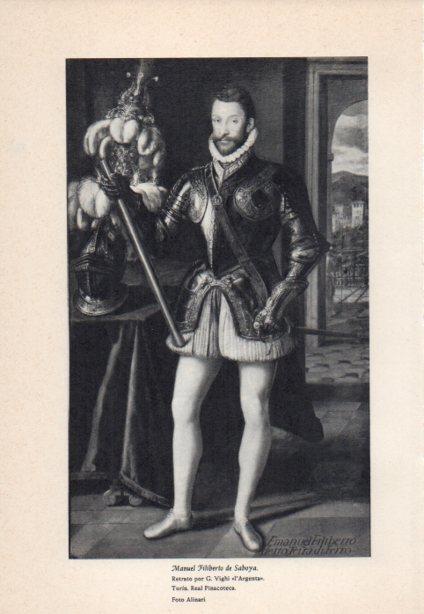 LAMINA V38844: Manuel filiberto de Saboya retrato por G. Vighi l'Argenta