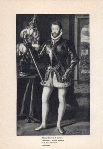 LAMINA V38844: Manuel filiberto de Saboya retrato por G. Vighi l'Argenta
