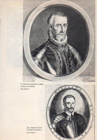 LAMINA V38843: Almirante Gaspard de Coligny y Luis duque de Nevers