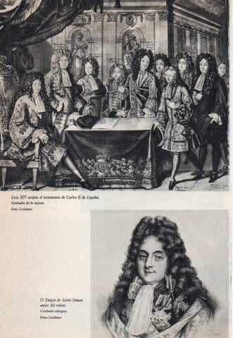 LAMINA V38862: Luis XIV acepta el testamento de Carlos II de España grabado