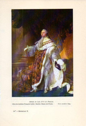 LAMINA V38877: Retrato de Luis XVI de Francia por Antoine F. Gallet