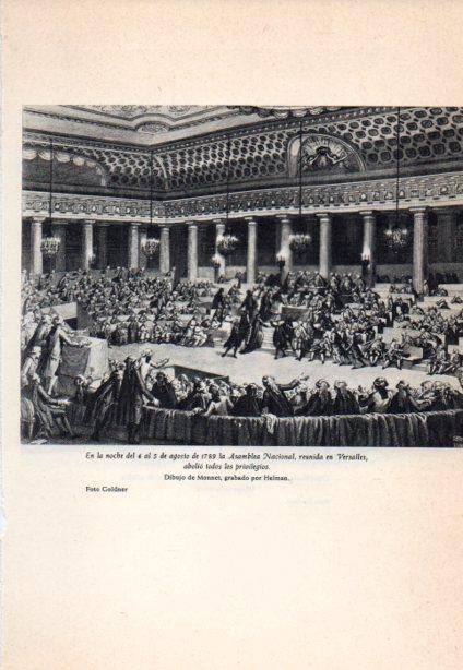 LAMINA V38876: La Asamblea Nacional reunida en Versalles en 1789 por Monnet