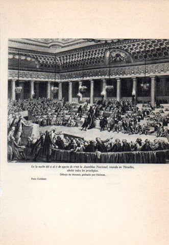 LAMINA V38876: La Asamblea Nacional reunida en Versalles en 1789 por Monnet