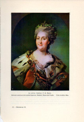 LAMINA V38873: La zarina Catalina II de rusia retrato anonimo