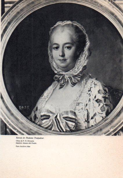 LAMINA V38870: Retrato de Madame Pompadour por F. H. Drouais