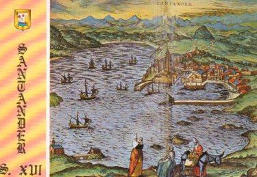 POSTAL PV09568: Grabado Civitates Orbis Terrarum, Santander