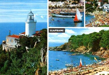 POSTAL PV09579: Vista del faro y playa en Llafranc