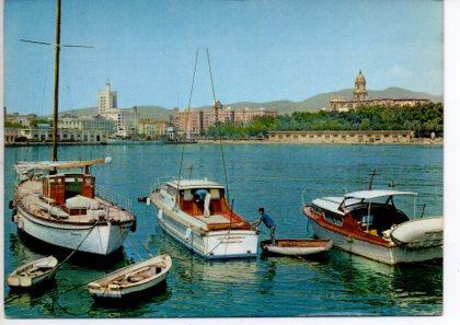 POSTAL PV09510: Vista parcial del puerto de Malaga