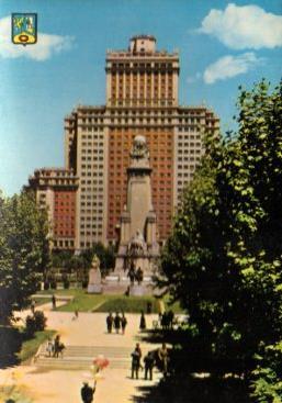 POSTAL PV09693: Monumento a Cervantes y Plaza de España, Madrid