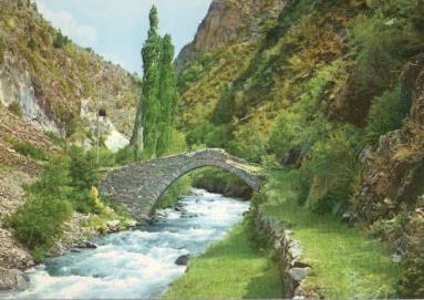 POSTAL PV09687: Pont de Sant Antoni en La Massana, Andorra