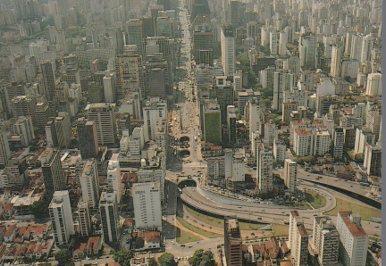 POSTAL PV09317: Vista aerea de Avda. Paulista en Sao Paulo, Brasil