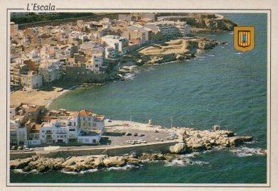 POSTAL PV09460: Vista parcial de L'Escala y playa, Costa Brava