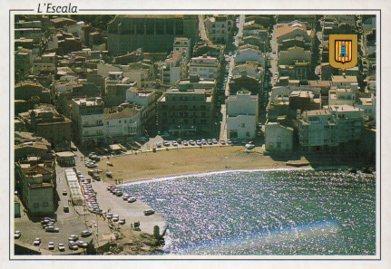 POSTAL PV09444: L'Escala vista aerea desde el mar