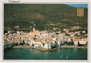 POSTAL PV09414: Vista aerea de Cadaques desde el mar