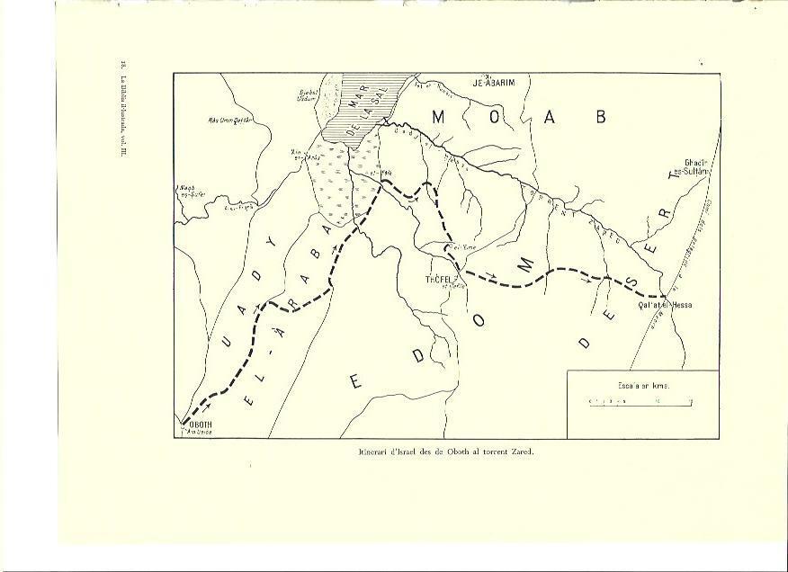 LAMINA 36373: Mapa del itinerario de Israel al torrente Zared