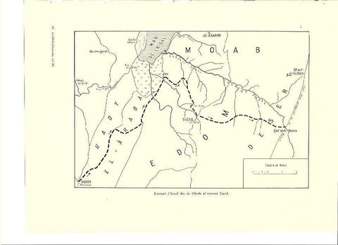 LAMINA 36373: Mapa del itinerario de Israel al torrente Zared