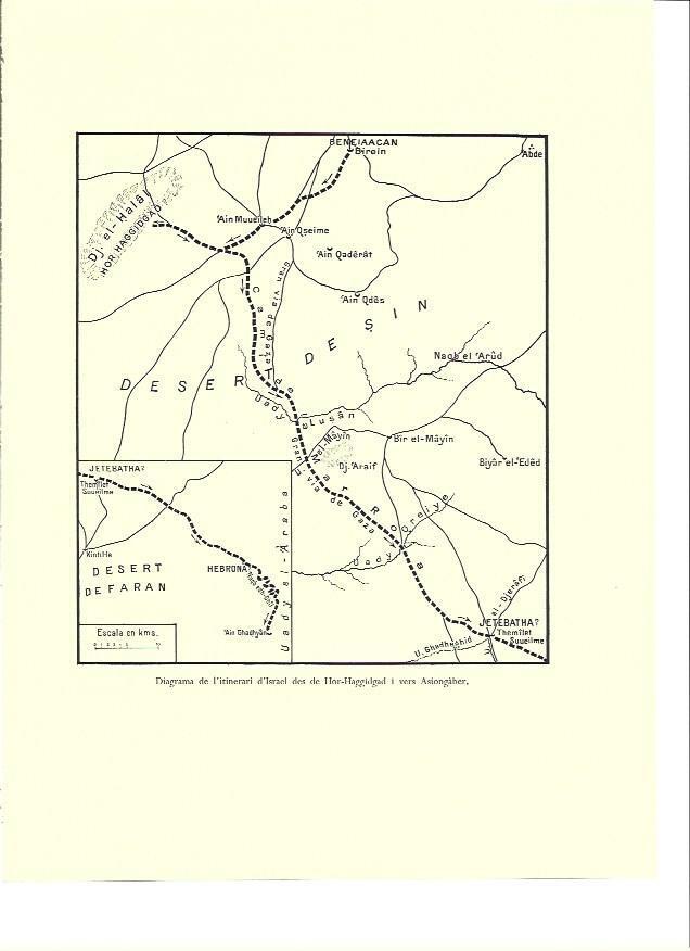 LAMINA 36362: Mapa del itinerario de Israel desde Hor-Haggidgad