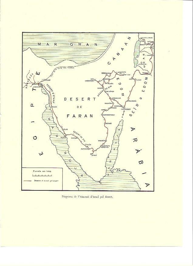 LAMINA 36412: Mapa del itinerario de Israel por el desierto