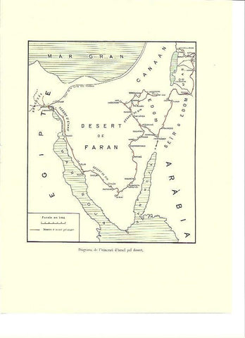 LAMINA 36412: Mapa del itinerario de Israel por el desierto