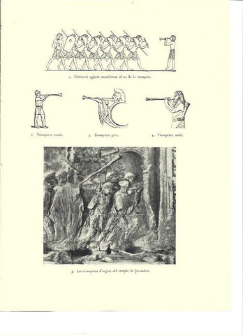 LAMINA 36315: Representacion de trompetas en Roma, Grecia y Egipto