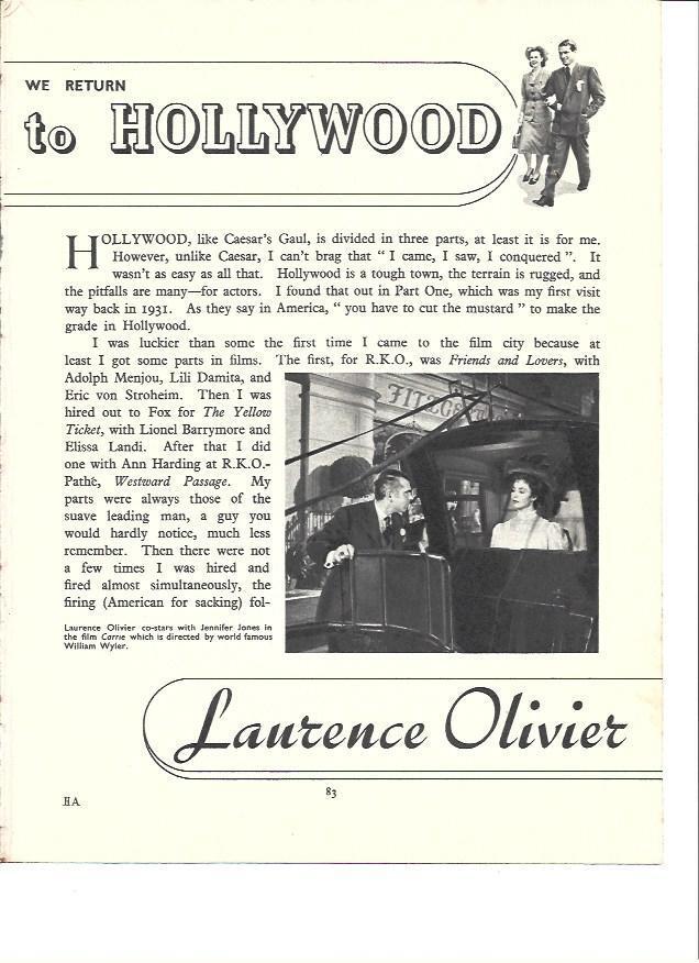 LAMINA 36537: Laurence Olivier