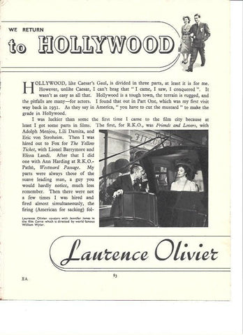 LAMINA 36537: Laurence Olivier
