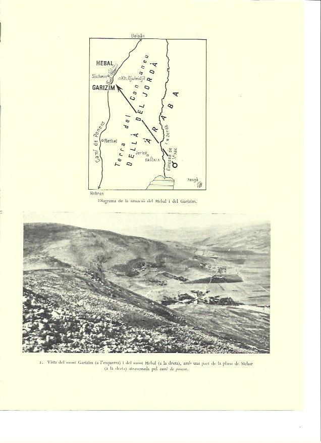 LAMINA 36439: Mapa del Hebal y Garizim y vista del monte Garizim