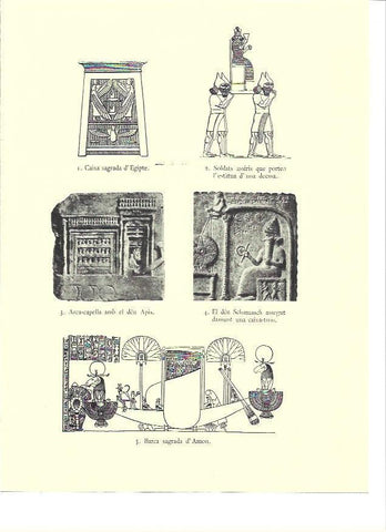 LAMINA 36093: Barca sagrada de Amon y relieves mesopotamicos