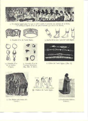 LAMINA 36123: Brazaletes, pendientes y anillos del antiguo Egipto
