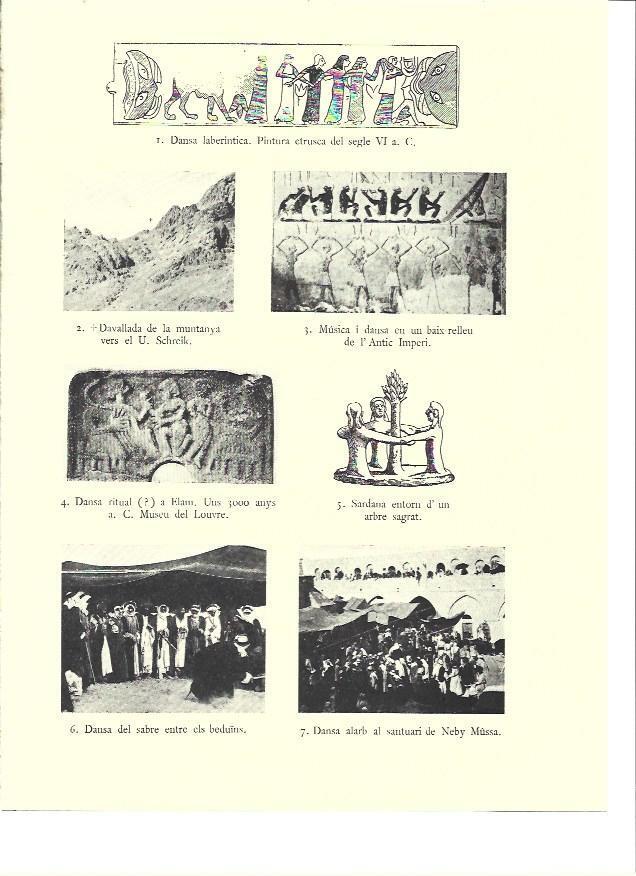 LAMINA 36120: Relieves con escenas de danza de Elam, Etruria y Egipto