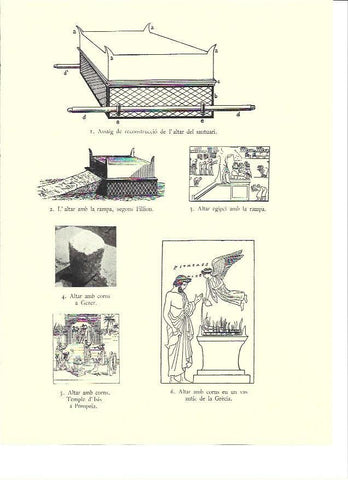 LAMINA 36104: Tipos de altares de Grecia, Pompeya y Egipto