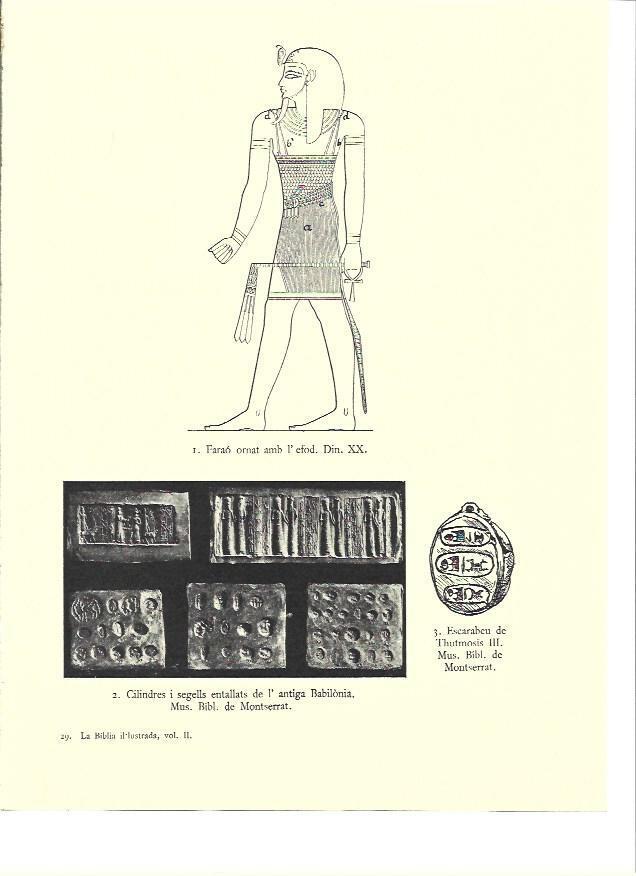 LAMINA 36107: Faraon de la Dinastia XX y sellos cilindricos de Mesopotamia