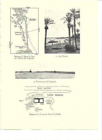 LAMINA 36026: Lago Timsah y diagramas del canal de Suez