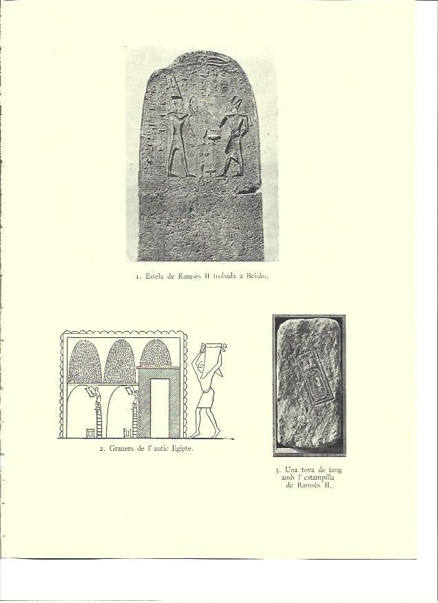 LAMINA 35998: Estela y estampilla de Ramses II 
