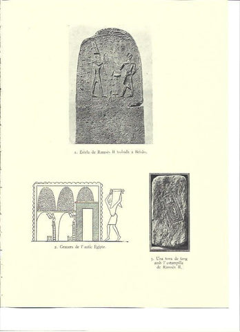 LAMINA 35998: Estela y estampilla de Ramses II 