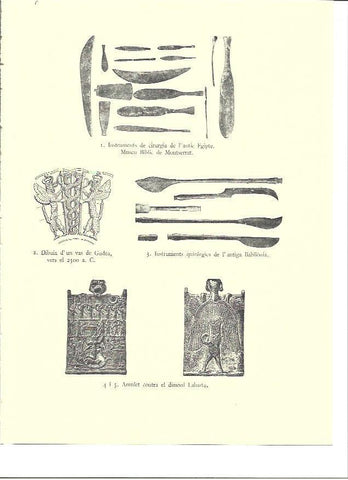 LAMINA 36033: Utensilios medicos del Antiguo Egipto