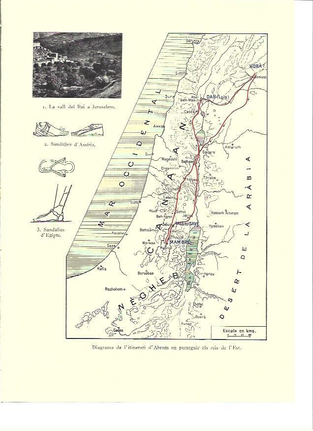 LAMINA 36221: Mapa del itinerario de Abrajam en Canaan