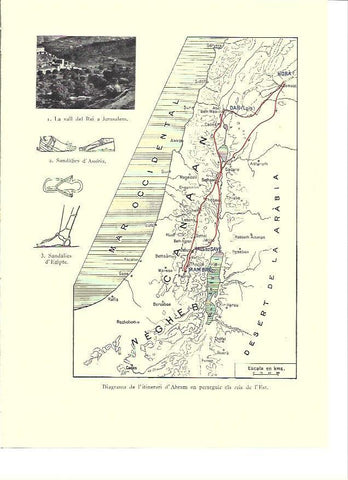 LAMINA 36221: Mapa del itinerario de Abrajam en Canaan