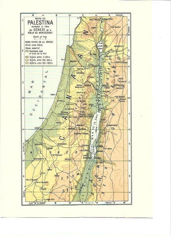 LAMINA 36159: Mapa de Palestina según el Genesis