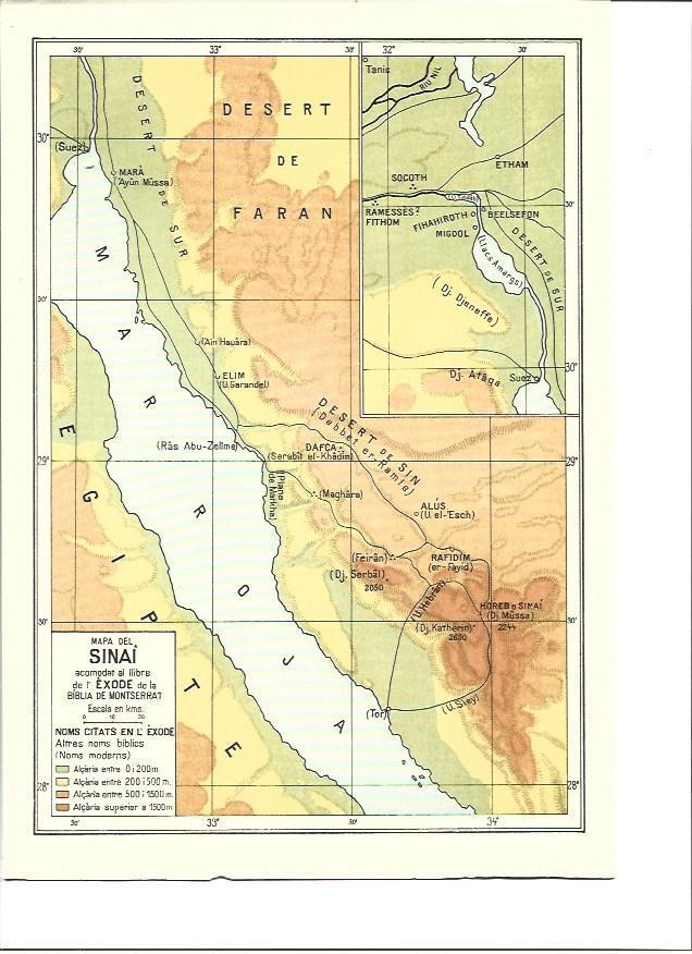 LAMINA 36158: Mapa del Sinai según el Exodo