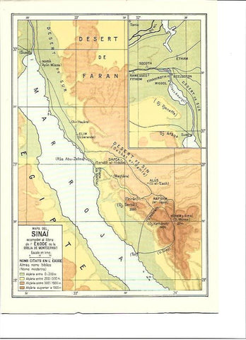 LAMINA 36158: Mapa del Sinai según el Exodo