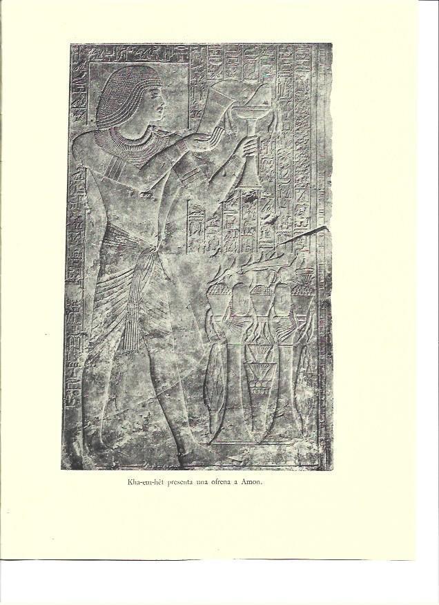 LAMINA 36140: Kha-em-het haciendo una ofrenda a Amon