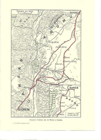 LAMINA 36202: Mapa del itinerario de Abraham de Haram a Canaan
